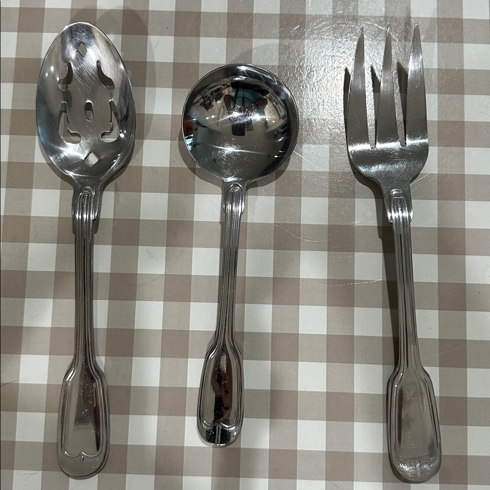 Stainless steel serving set of 3